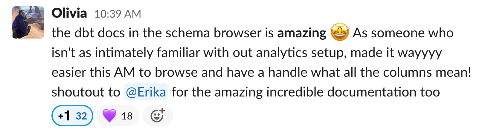 Now that’s a Slack message I like to see!